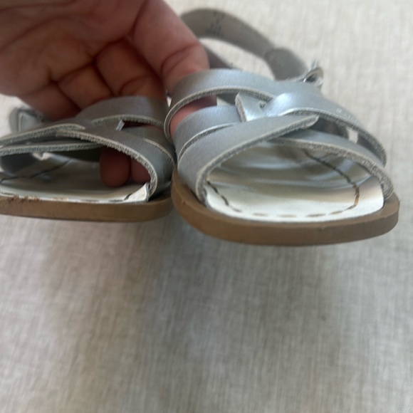 Saltwater toddler Sandal Hoy‎ classic leather silver Toddler size 9 - Picture 5 of 8